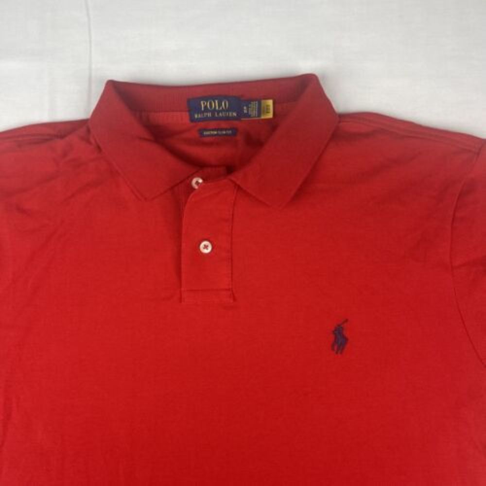 Polo Ralph Lauren Men XL Cotton Red Color With Navy Pony Pullover Shirt